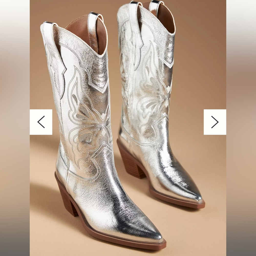 Silver Western Cowboy Boots